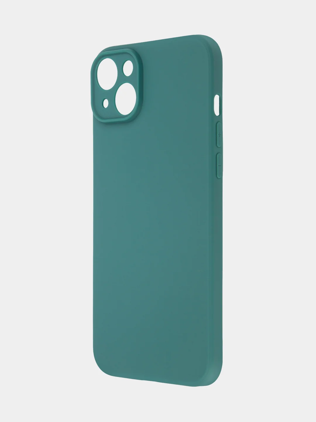 Тёмно-зелёный чехол для iPhone 15 Plus силиконовый BROSCORP матовый/ прозрачный, тонкий, c защитой камер