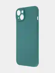 Тёмно-зелёный чехол для iPhone 15 Plus силиконовый BROSCORP матовый/ прозрачный, тонкий, c защитой камер