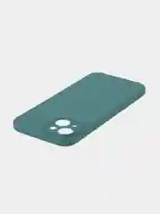 Тёмно-зелёный чехол для iPhone 15 Plus силиконовый BROSCORP матовый/ прозрачный, тонкий, c защитой камер