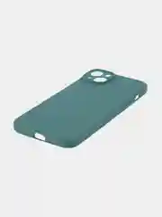 Тёмно-зелёный чехол для iPhone 15 Plus силиконовый BROSCORP матовый/ прозрачный, тонкий, c защитой камер