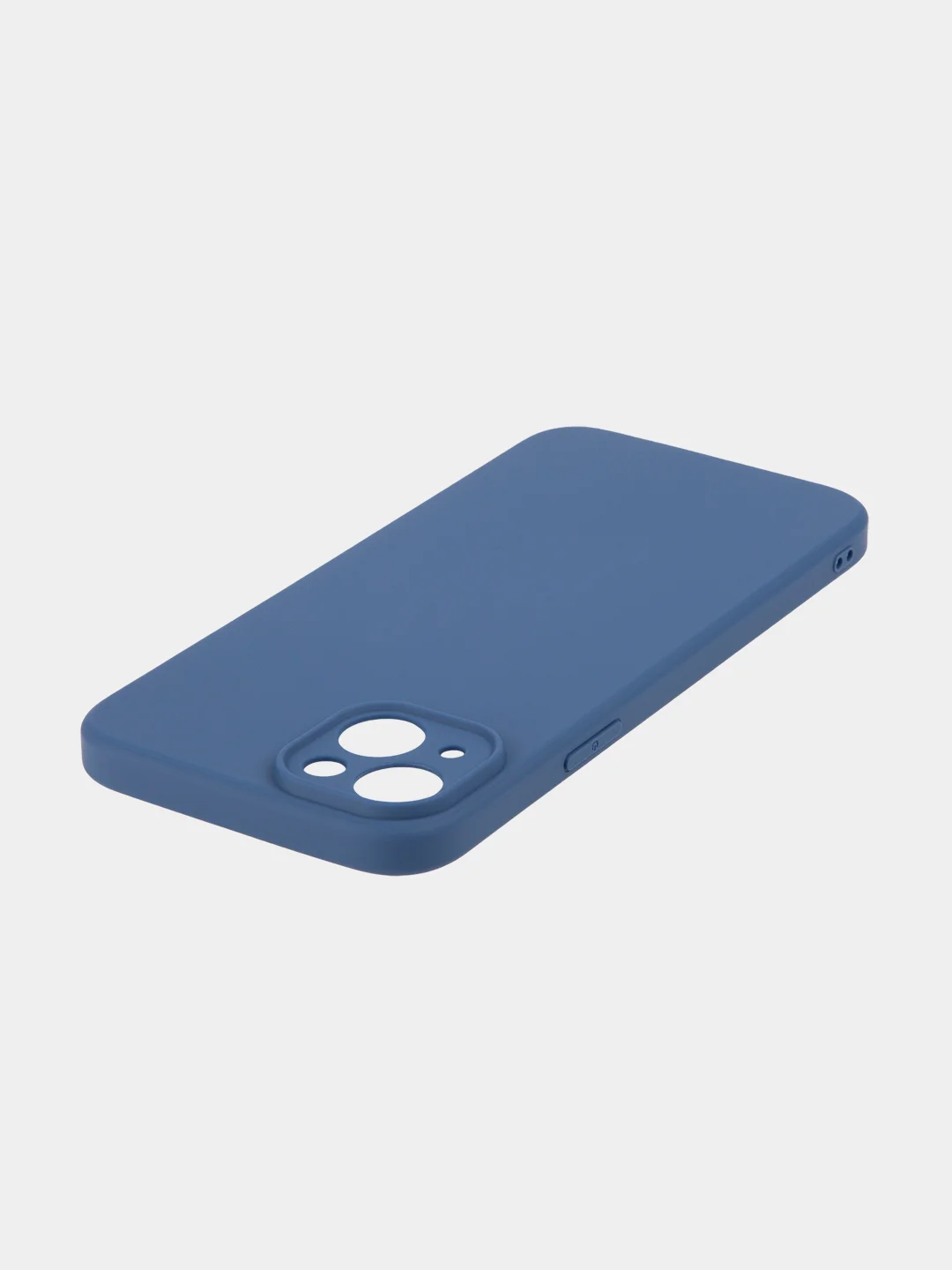 Синий чехол для iPhone 15 Plus силиконовый BROSCORP матовый/ прозрачный, тонкий, c защитой камер