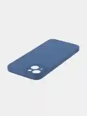 Синий чехол для iPhone 15 Plus силиконовый BROSCORP матовый/ прозрачный, тонкий, c защитой камер