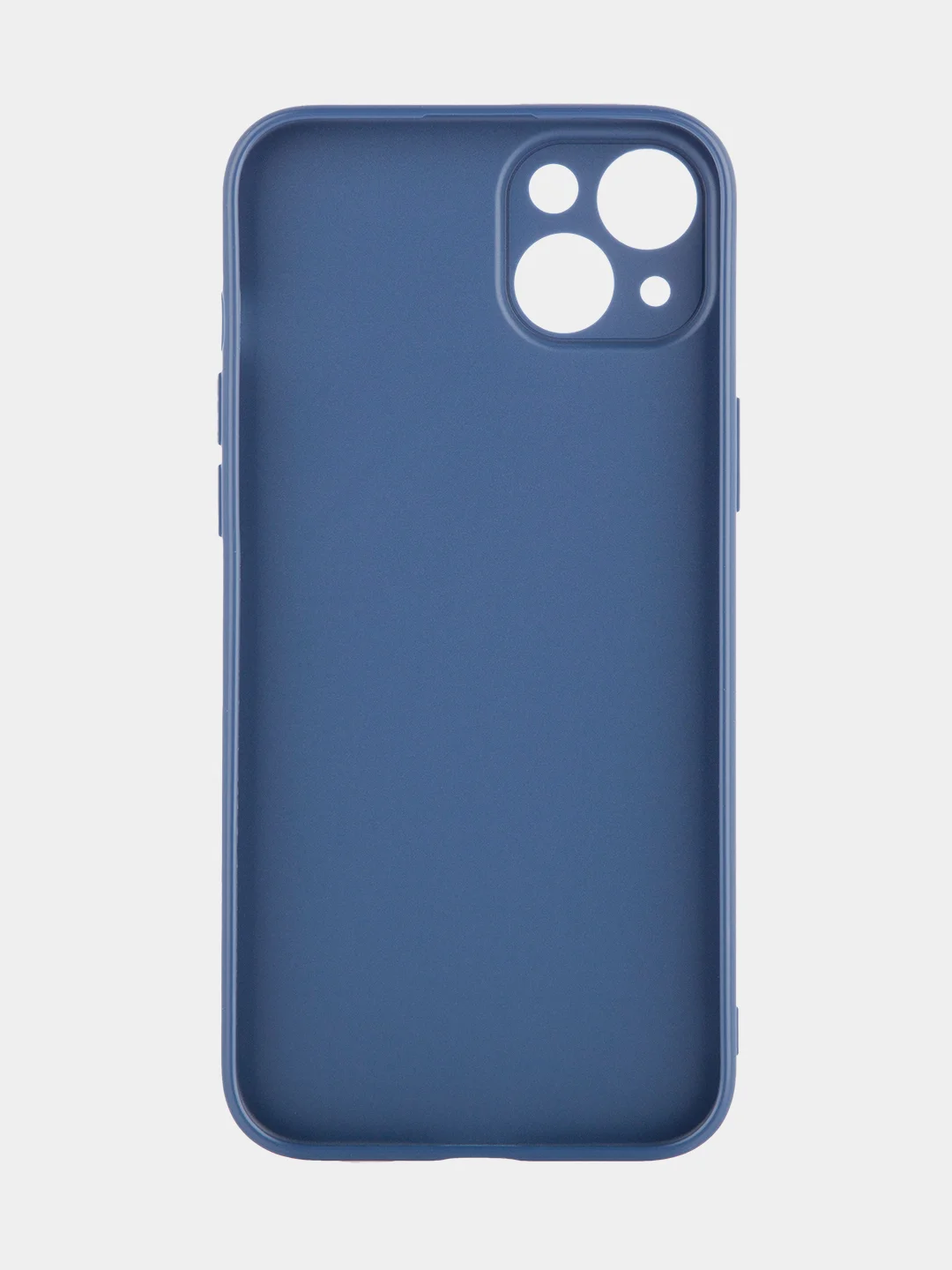 Синий чехол для iPhone 15 Plus силиконовый BROSCORP матовый/ прозрачный, тонкий, c защитой камер