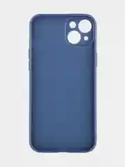 Синий чехол для iPhone 15 Plus силиконовый BROSCORP матовый/ прозрачный, тонкий, c защитой камер