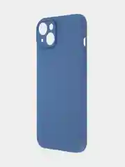 Синий чехол для iPhone 15 Plus силиконовый BROSCORP матовый/ прозрачный, тонкий, c защитой камер