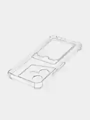Прозрачный чехол для Tecno Pova Neo 3 противоударный BROSCORP, силиконовый, с карманом для карт