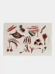 Красный временные переводные татуировки, шрамы, раны на Хэллоуин
