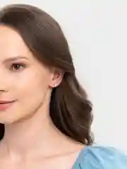 Белый серьги-гвоздики с крупным камнем Swarovski