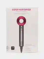 Фиолетовый фен для укладки и сушки волос Super Hair, с разными насадками