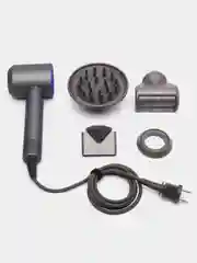 Фиолетовый фен для укладки и сушки волос Super Hair, с разными насадками