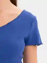 Синий футболка женская, эластичная