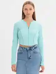 Мятный женский лонгослив, топ