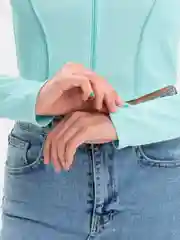 Мятный женский лонгослив, топ