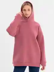 Коралловый худи женское, оверсайз, утепленное, с капюшоном