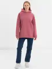 Кораллово-розовый худи женское, оверсайз, утепленное, с капюшоном