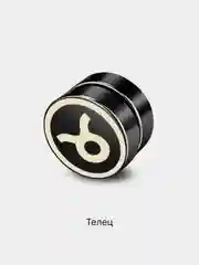 Серый меланж серьги-клипсы "Знаки Зодиака", из титановой стали, на магните