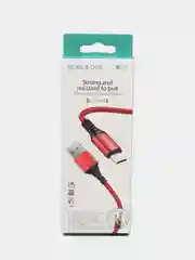 Красный кабель зарядный BOROFONE BX54, 1 m, Micro-USB/Type-C/Lightning, для Android и Apple iPhone