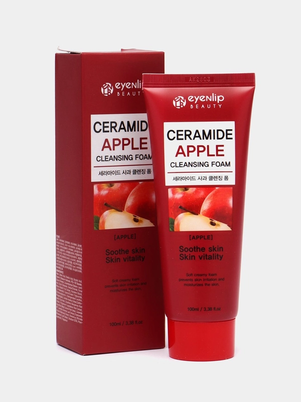 Пенка для умывания с экстрактом яблока CERAMIDE APPLE EYENLIP, 100мл