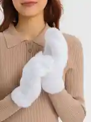Варежки пуховые белые теплые, ангора
