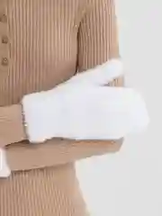 Варежки пуховые белые теплые, ангора