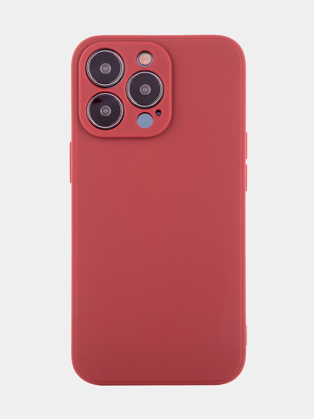 Бордовый чехол BROSCORP для Apple iPhone 13 Pro, матовый тонкий силиконовый, с защитой вокруг камер