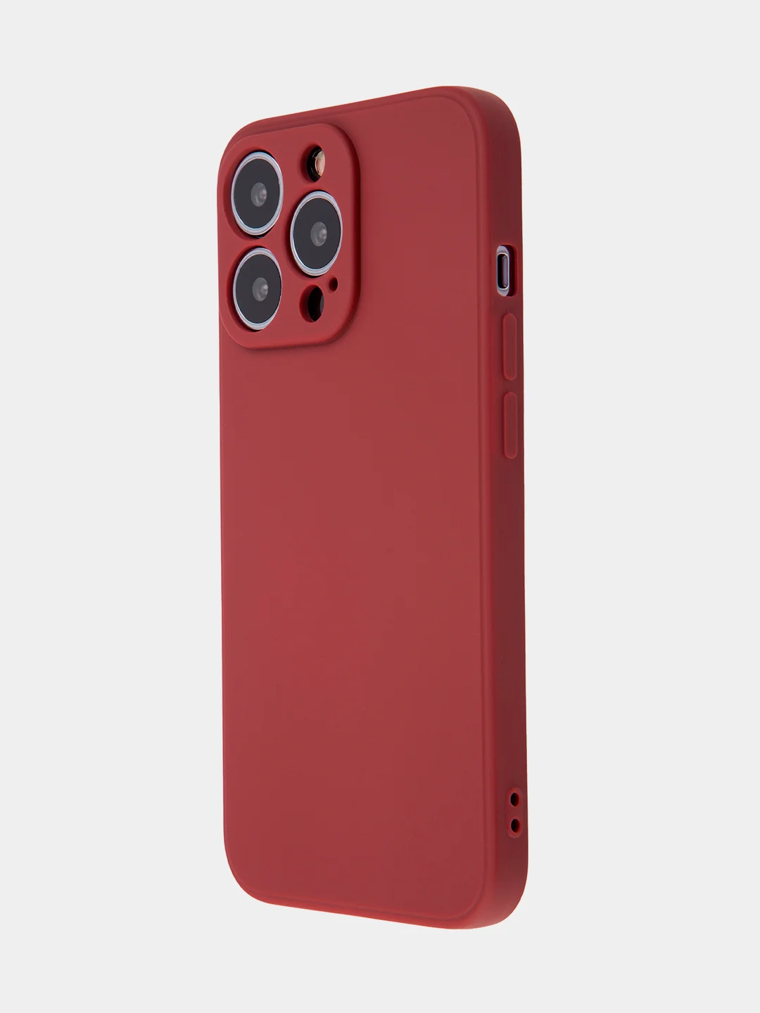 Бордовый чехол BROSCORP для Apple iPhone 13 Pro, матовый тонкий силиконовый, с защитой вокруг камер