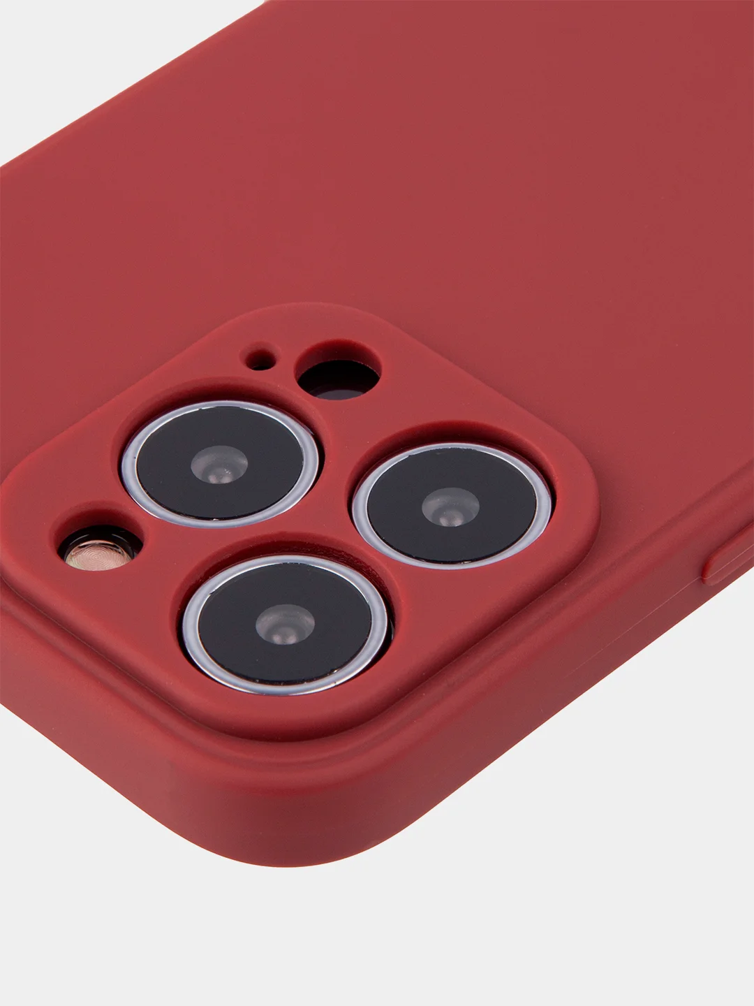 Бордовый чехол BROSCORP для Apple iPhone 13 Pro, матовый тонкий силиконовый, с защитой вокруг камер