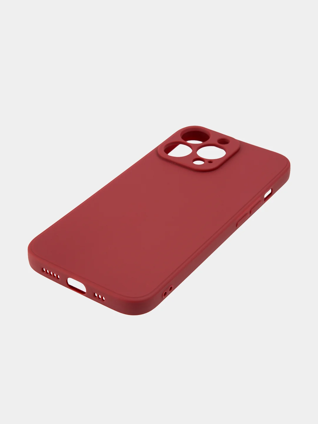 Бордовый чехол BROSCORP для Apple iPhone 13 Pro, матовый тонкий силиконовый, с защитой вокруг камер