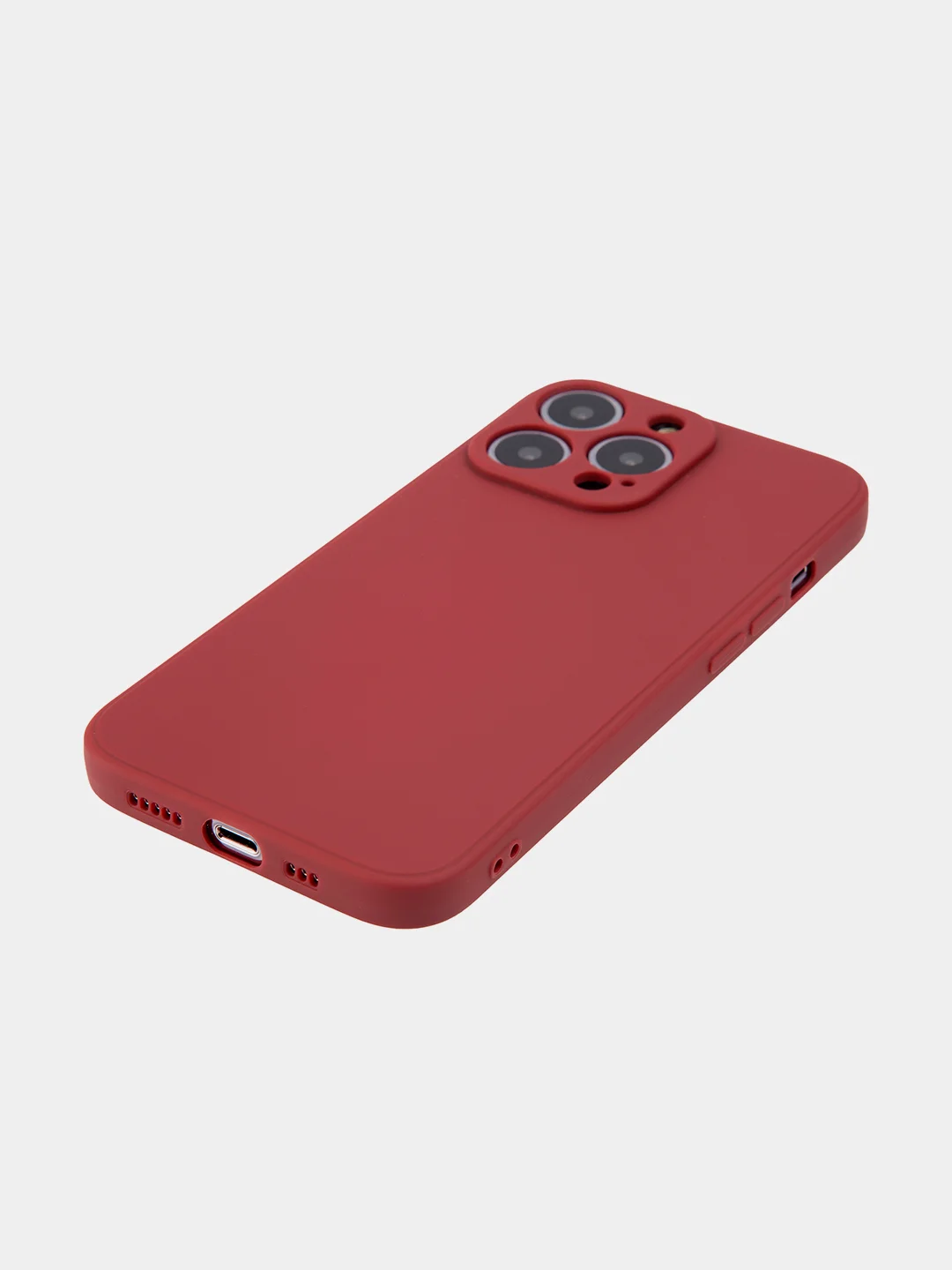 Бордовый чехол BROSCORP для Apple iPhone 13 Pro, матовый тонкий силиконовый, с защитой вокруг камер