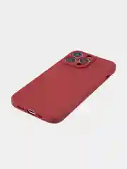 Бордовый чехол BROSCORP для Apple iPhone 13 Pro, матовый тонкий силиконовый, с защитой вокруг камер