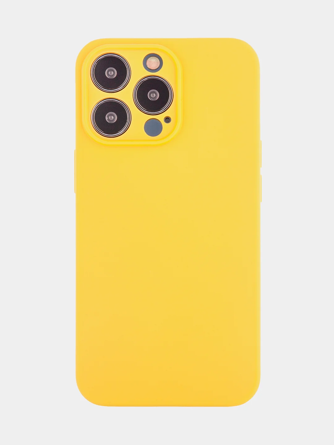 Желтый чехол BROSCORP для Apple iPhone 13 Pro, матовый тонкий силиконовый, с защитой вокруг камер
