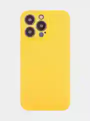 Желтый чехол BROSCORP для Apple iPhone 13 Pro, матовый тонкий силиконовый, с защитой вокруг камер
