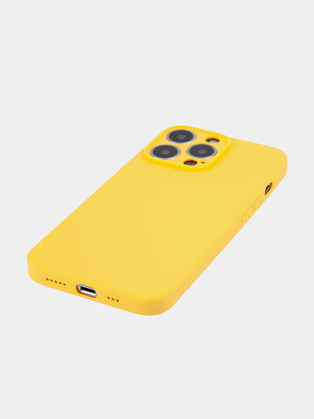 Желтый чехол BROSCORP для Apple iPhone 13 Pro, матовый тонкий силиконовый, с защитой вокруг камер