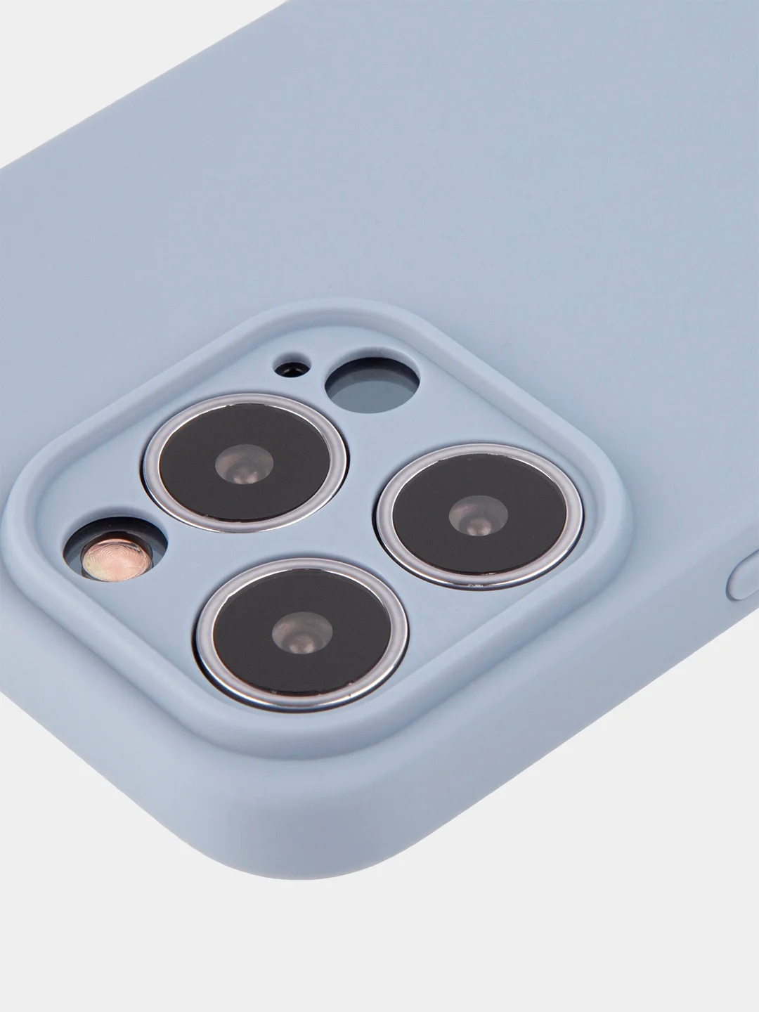 Светло-синий чехол BROSCORP для Apple iPhone 13 Pro, матовый тонкий силиконовый, с защитой вокруг камер