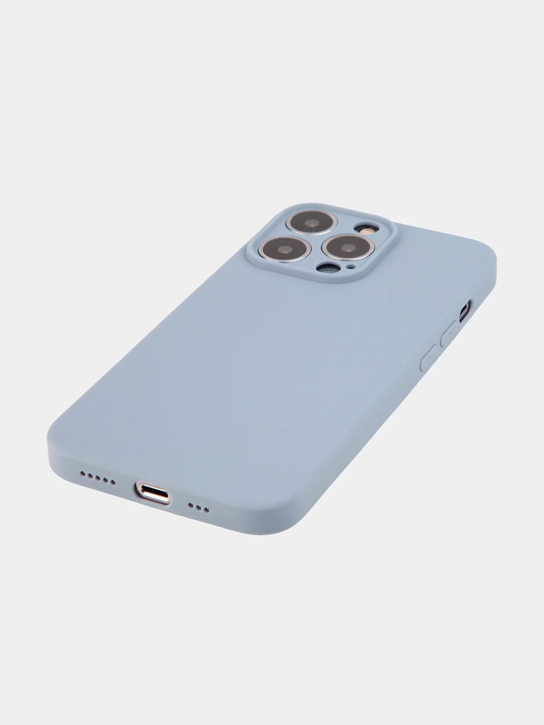 Светло-синий чехол BROSCORP для Apple iPhone 13 Pro, матовый тонкий силиконовый, с защитой вокруг камер