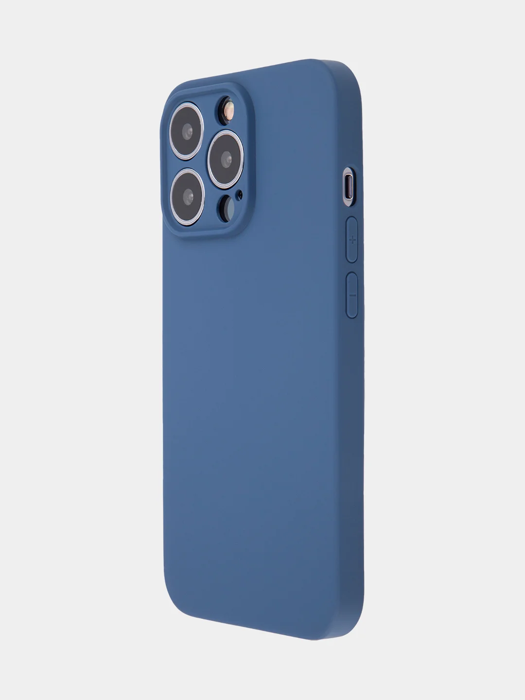 Синий чехол BROSCORP для Apple iPhone 13 Pro, матовый тонкий силиконовый, с защитой вокруг камер