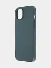 Тёмно-зелёный чехол MagSafe для iPhone 14 Plus кожаный BROSCORP из экокожи с защитой камер, микрофиброй