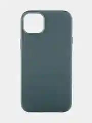 Тёмно-зелёный чехол MagSafe для iPhone 14 Plus кожаный BROSCORP из экокожи с защитой камер, микрофиброй