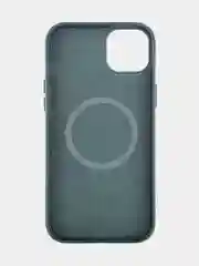 Тёмно-зелёный чехол MagSafe для iPhone 14 Plus кожаный BROSCORP из экокожи с защитой камер, микрофиброй