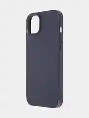 Синий чехол MagSafe для iPhone 14 Plus кожаный BROSCORP из экокожи с защитой камер, микрофиброй