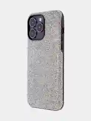 Серый блестящий чехол Broscorp на iPhone 14 Pro Max, со стразами и кристаллами