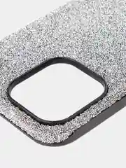 Серый блестящий чехол Broscorp на iPhone 14 Pro Max, со стразами и кристаллами