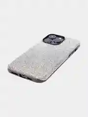 Серый блестящий чехол Broscorp на iPhone 14 Pro Max, со стразами и кристаллами