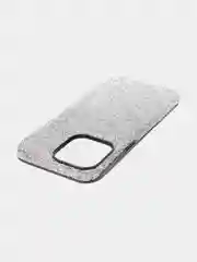 Серый блестящий чехол Broscorp на iPhone 14 Pro Max, со стразами и кристаллами