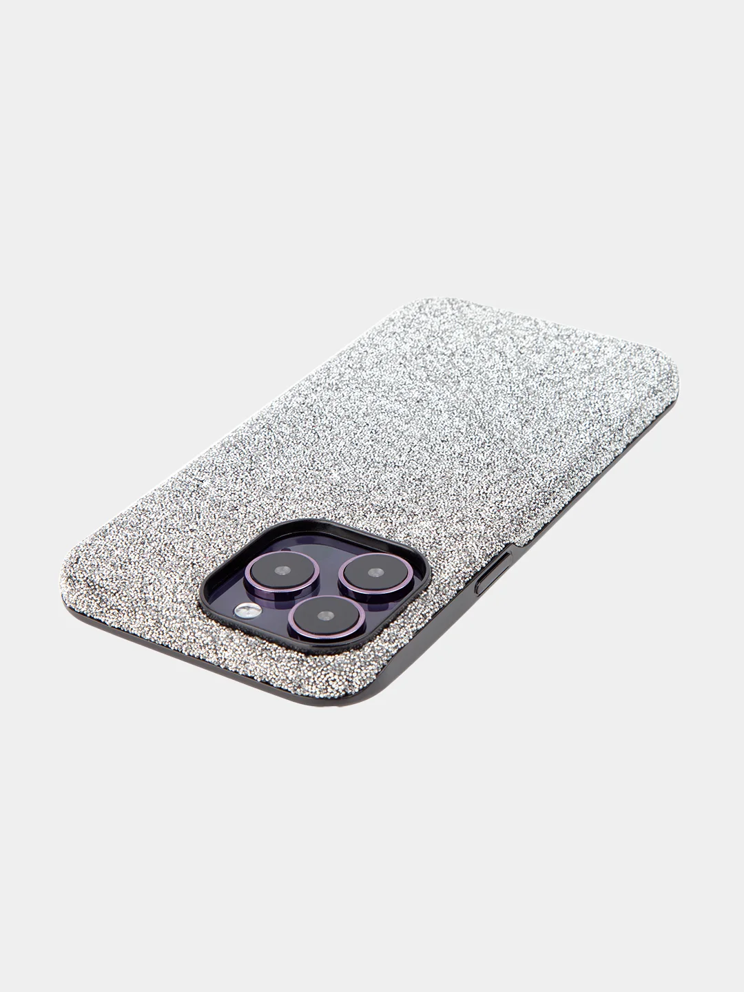 Серый блестящий чехол Broscorp на iPhone 14 Pro Max, со стразами и кристаллами