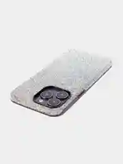 Серый блестящий чехол Broscorp на iPhone 14 Pro Max, со стразами и кристаллами