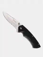 Черный нож складной полусеррейтор Ganzo G617