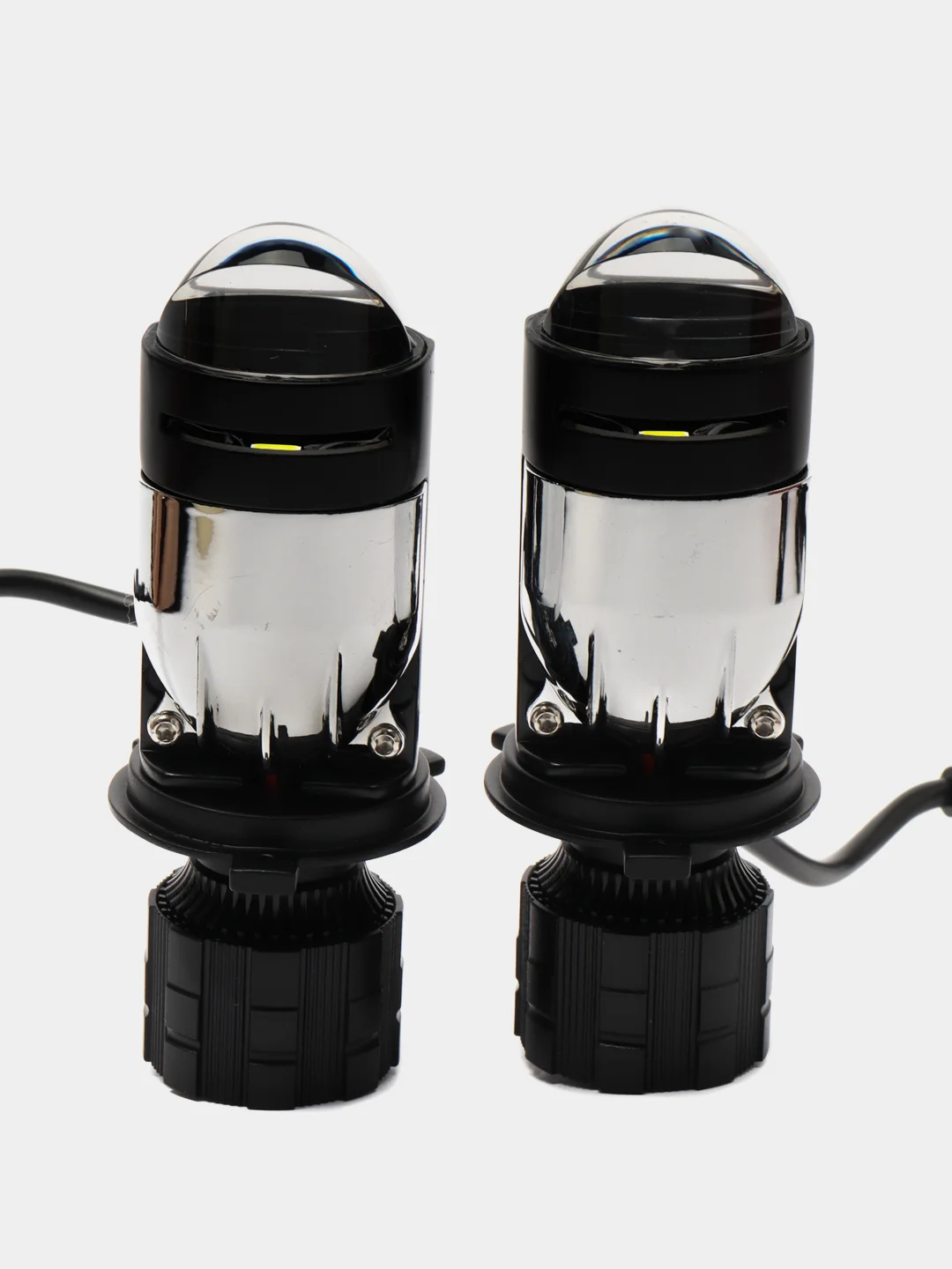 Белый автомобильные светодиодные линзованные лампы H4 mini Bi-Led lenses с СТГ A82, мини линзы