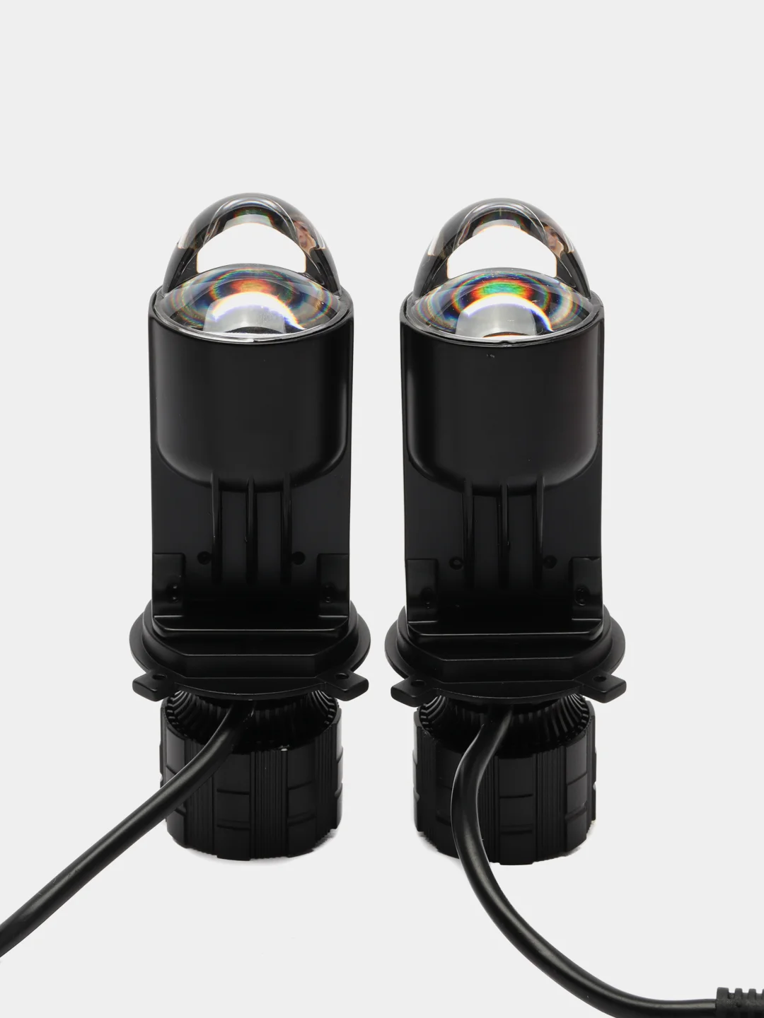 Белый автомобильные светодиодные линзованные лампы H4 mini Bi-Led lenses с СТГ A82, мини линзы