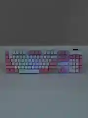 Розовый проводная клавиатура LEORQEON N35 с RGB подсветкой для компьютера